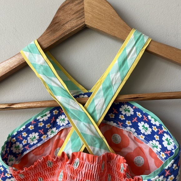 Matilda Jane Orange Flower Crisscross back peplum top 6 - Picture 6 of 8